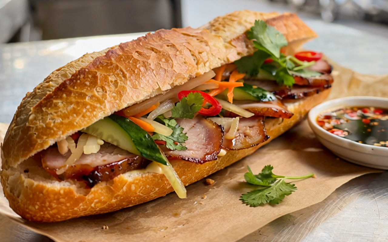 Bánh Mì mit gegrilltem Schweinefleisch